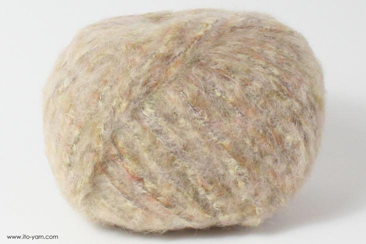 ITO MASAKI Kokedama fluffy lightweight yarn, 31, Beige, comp: 30% Wool 30% Polyacryl 25% Alpaca 25% Alpaca