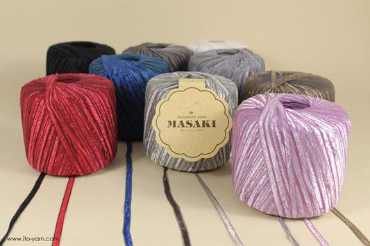 ITO MASAKI Olive stunning ribbon yarn - comp: 75% Cupro  25% Nylon