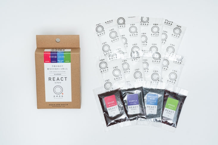 ITO Miyacozome React 4 color set: Rouge - Purple - Brilliant Blue & Green, Set Vivid