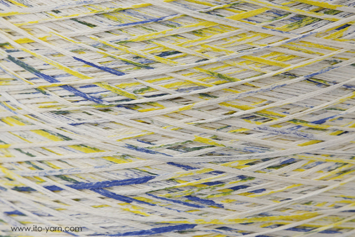 ITO Zome Gima flat yarn, 614, Lemon Blue, comp: 100% Cotton