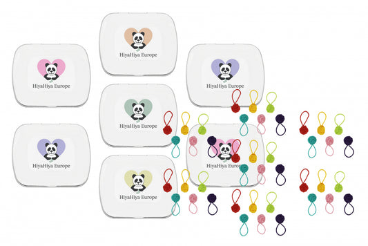 HiyaHiya Notion Tin with Coloured Yarn Ball Stitch Markers Bundle - Pampering Shop