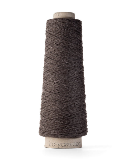 ITO Shimo woolen spun yarn, 865, Dark Brown, comp: 80% Wool, 20% Silk