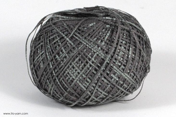 ITO MASAKI Lemongrass paper fancy yarn, 72, Gray, comp: 55% Polyacryl  39% Paper  6% Nylon  6% Nylon