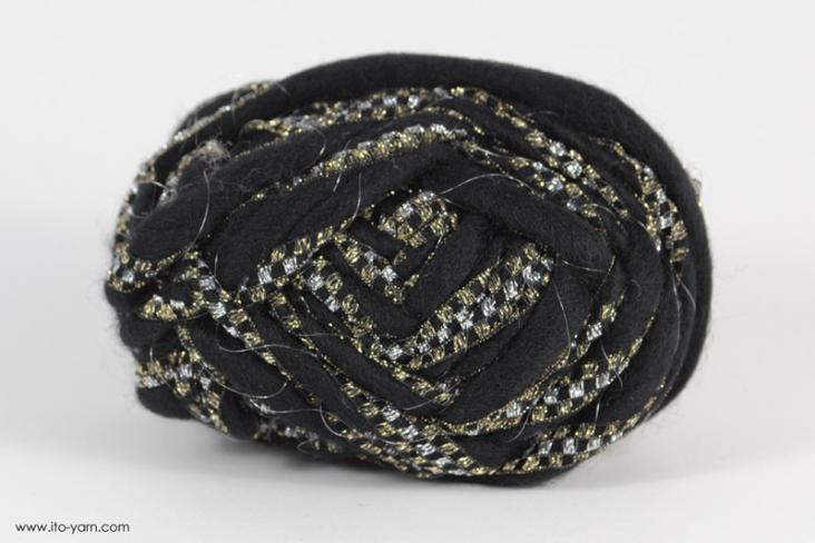 ITO MASAKI Mikado slub yarn, 81, Black, comp: 89% Wool  8% Nylon  3% Polyester  3% Polyester
