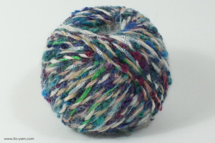 ITO MASAKI Miyabi opulent elegance yarn, 51, Blue, comp: 50% Wool  34% Nylon  10% Mohair  10% Mohair