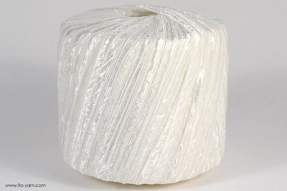 ITO MASAKI Olive stunning ribbon yarn, 01, White, comp: 75% Cupro  25% Nylon  
