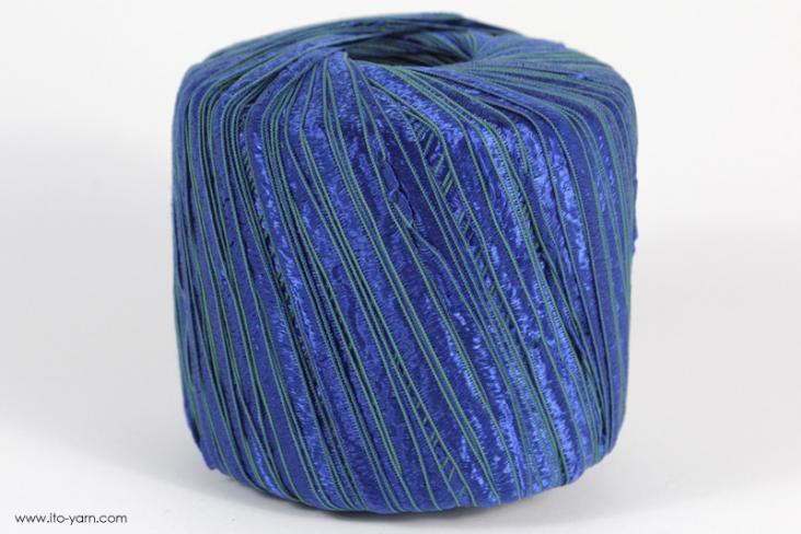 ITO MASAKI Olive stunning ribbon yarn, 51, Blue, comp: 75% Cupro  25% Nylon  