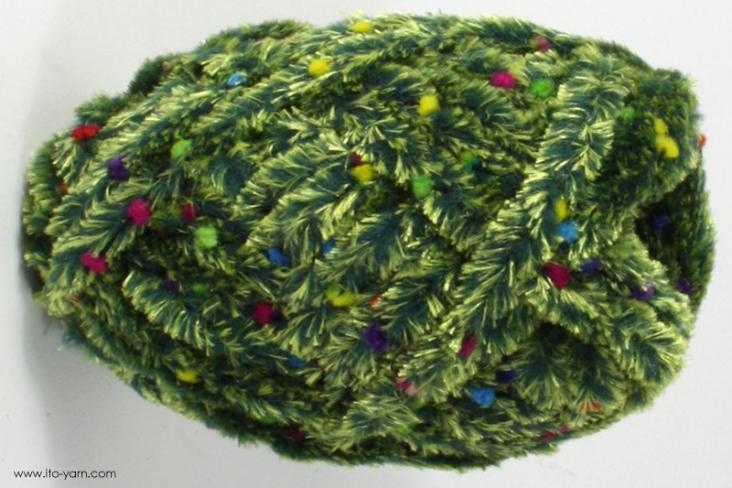 ITO MASAKI Rei classic chenille yarn, 42, Green, comp: 90% Polyester  5% Nylon  5% Rayon  5% Rayon