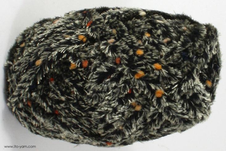 ITO MASAKI Rei classic chenille yarn, 81, Black, comp: 90% Polyester  5% Nylon  5% Rayon  5% Rayon
