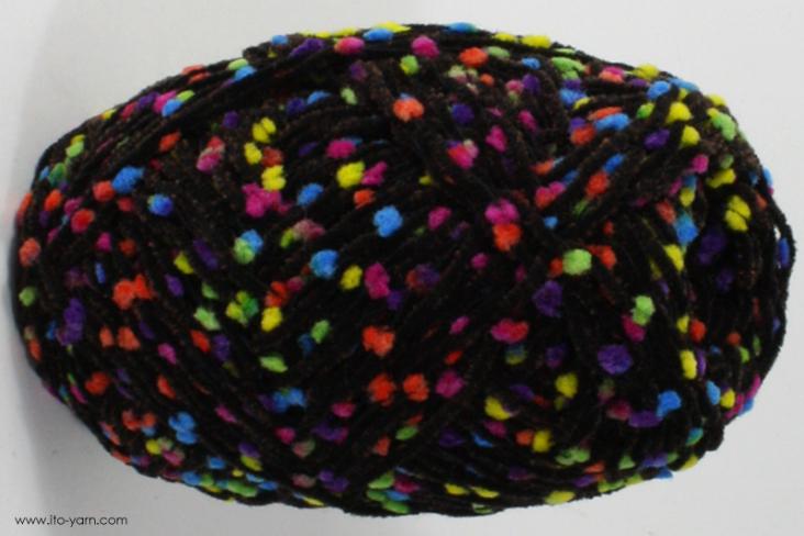 ITO MASAKI Tsuyu thin chenille yarn, 33, Brown, comp: 56% Polyester  22% Nylon  22% Rayon  22% Rayon