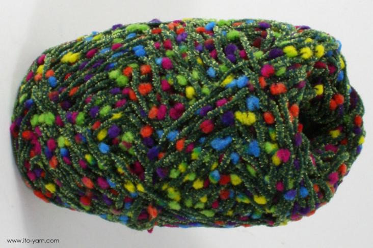 ITO MASAKI Tsuyu thin chenille yarn, 42, Green, comp: 56% Polyester  22% Nylon  22% Rayon  22% Rayon