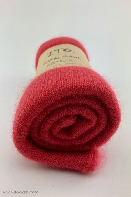 ITO Sensai Shawl of gentle yarn - comp: 60% Mohair and 40% Silk, 693, Chili Pepper