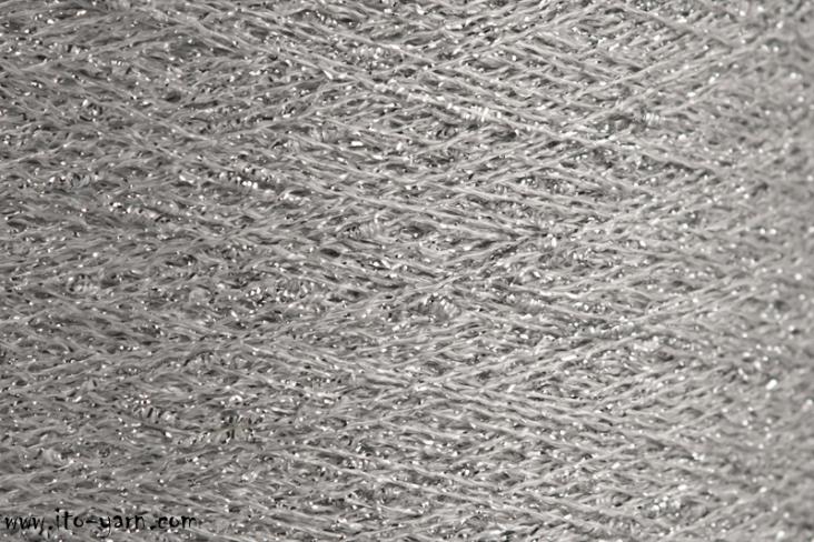 ITO Kin Gin glamour yarn, 270, Silver W, comp: 51% Viscose, 49% Polyester