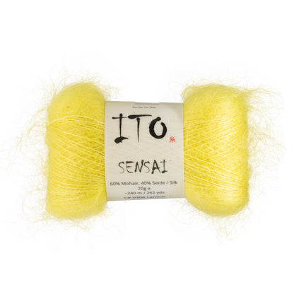 ITO Sensai delicate mohair yarn, 306, Lemon, comp: 60% Mohair, 40% Silk