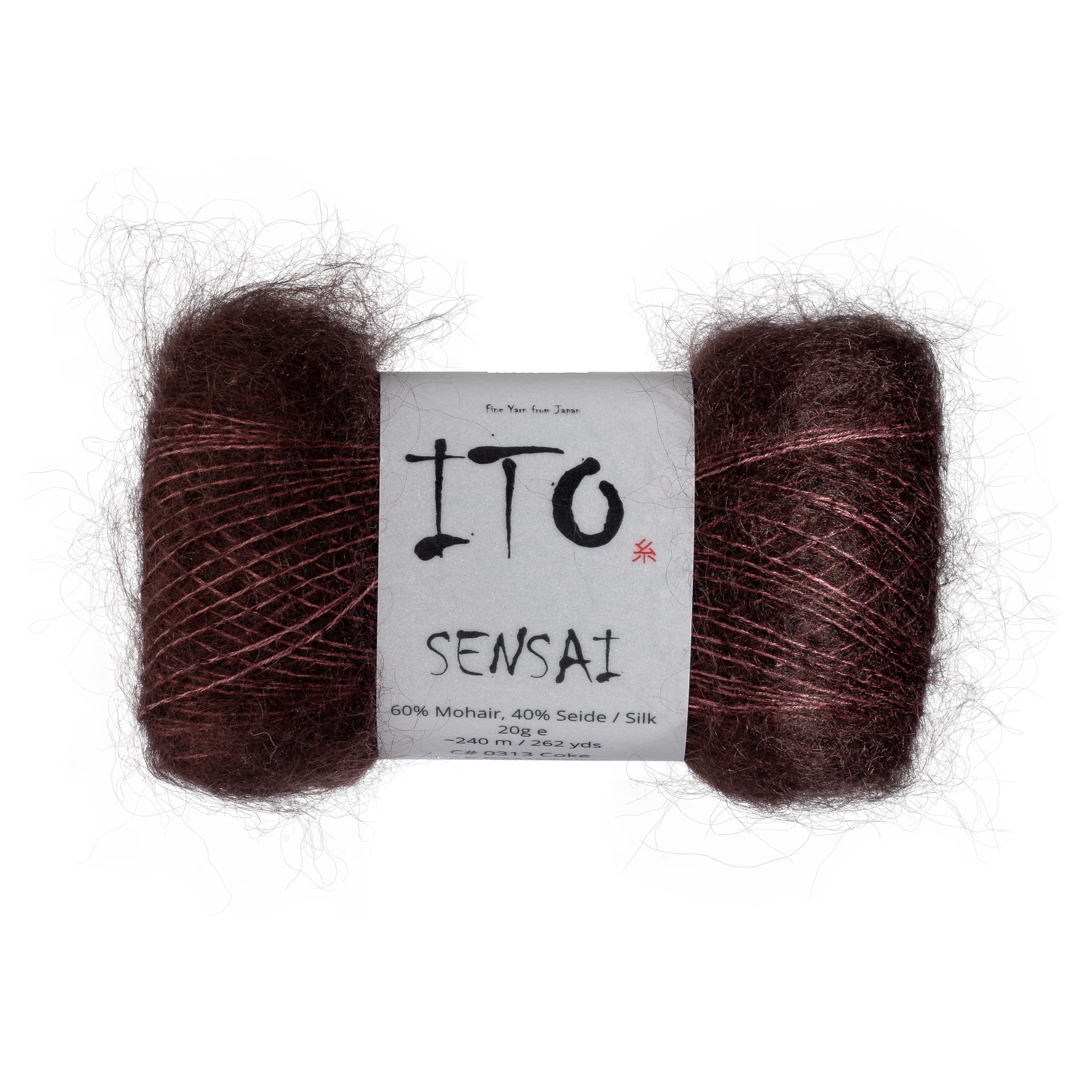 ITO Sensai delicate mohair yarn, 313, Coke, comp: 60% Mohair, 40% Silk