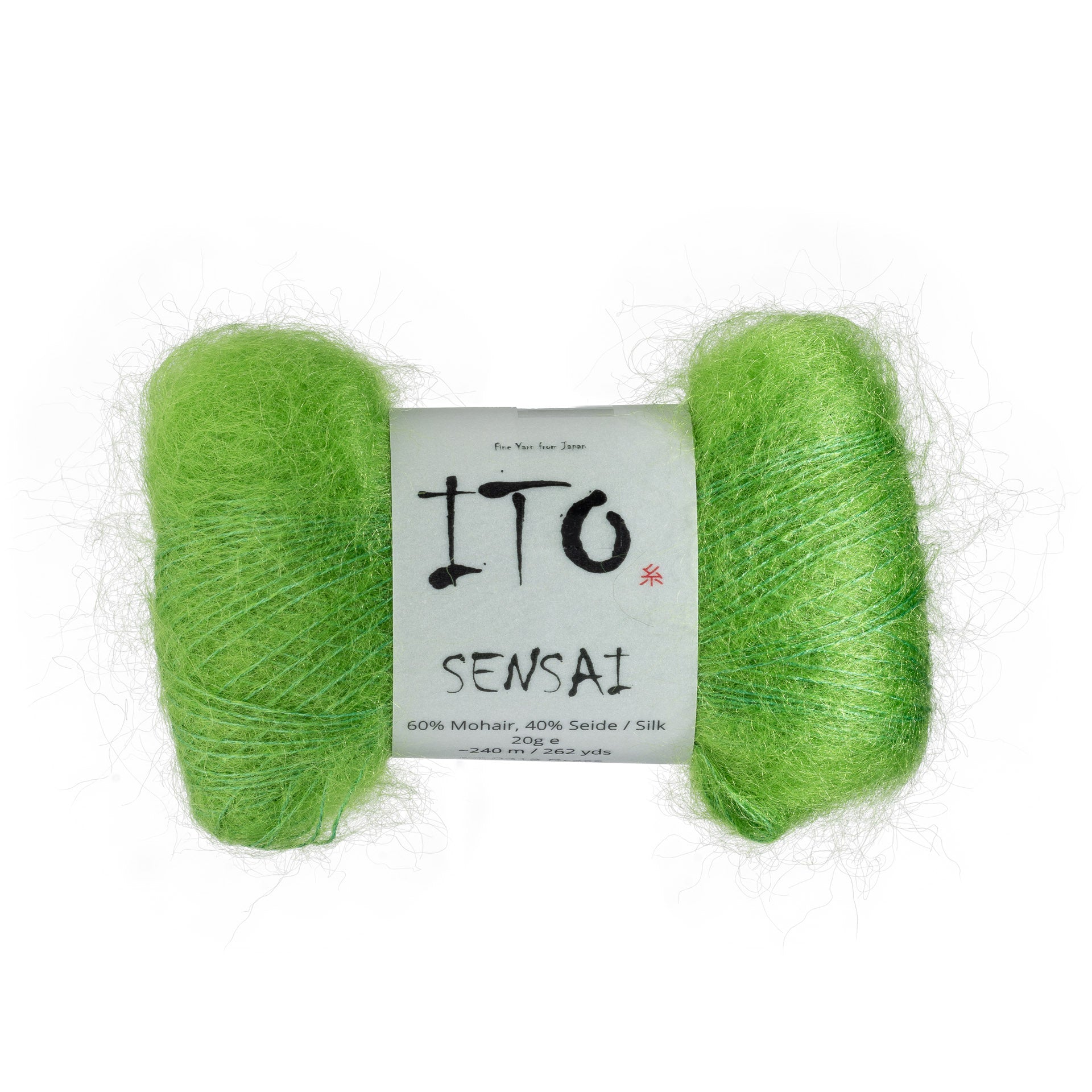ITO Sensai delicate mohair yarn, 318, Grass, comp: 60% Mohair, 40% Silk