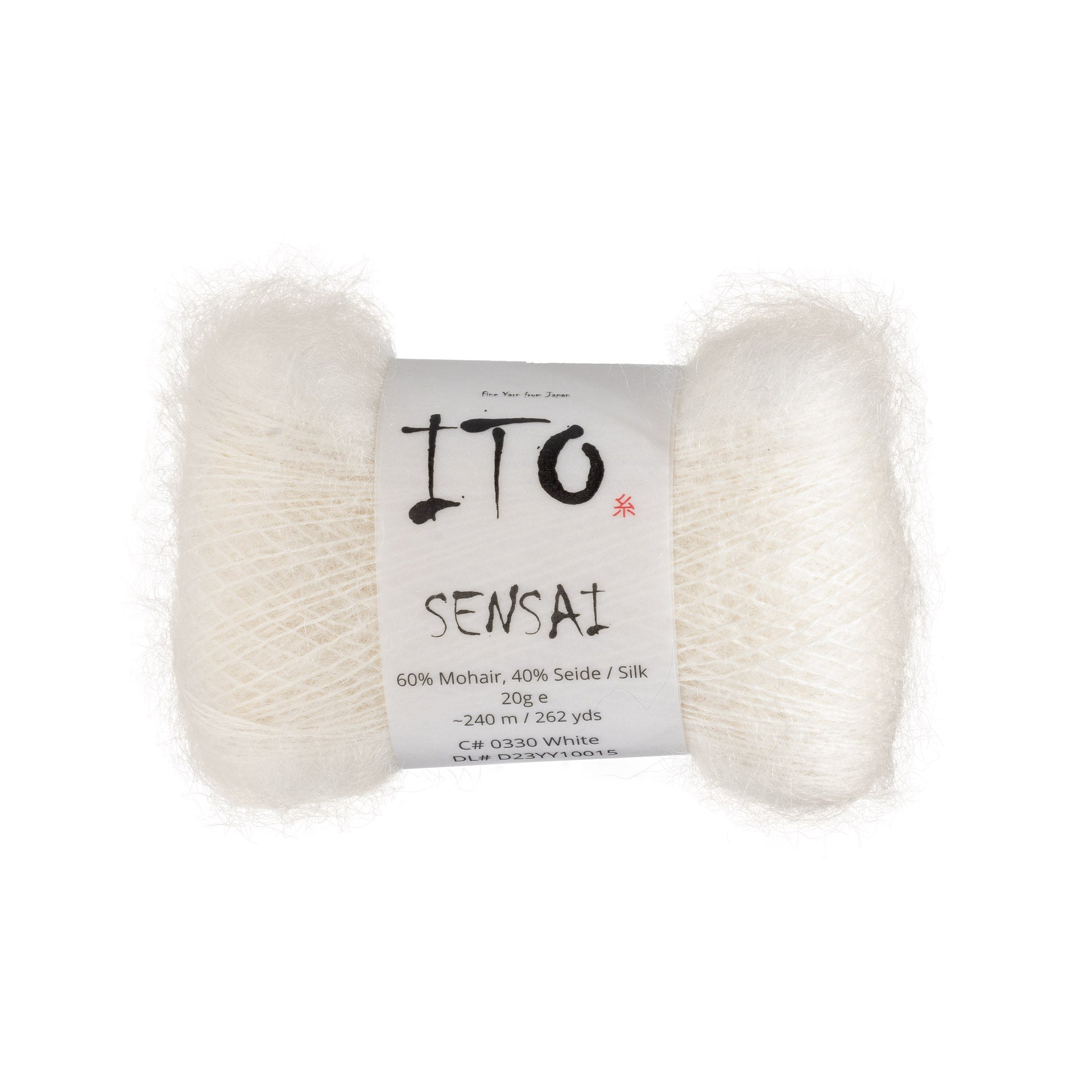 ITO Sensai delicate mohair yarn, 330, White, comp: 60% Mohair, 40% Silk