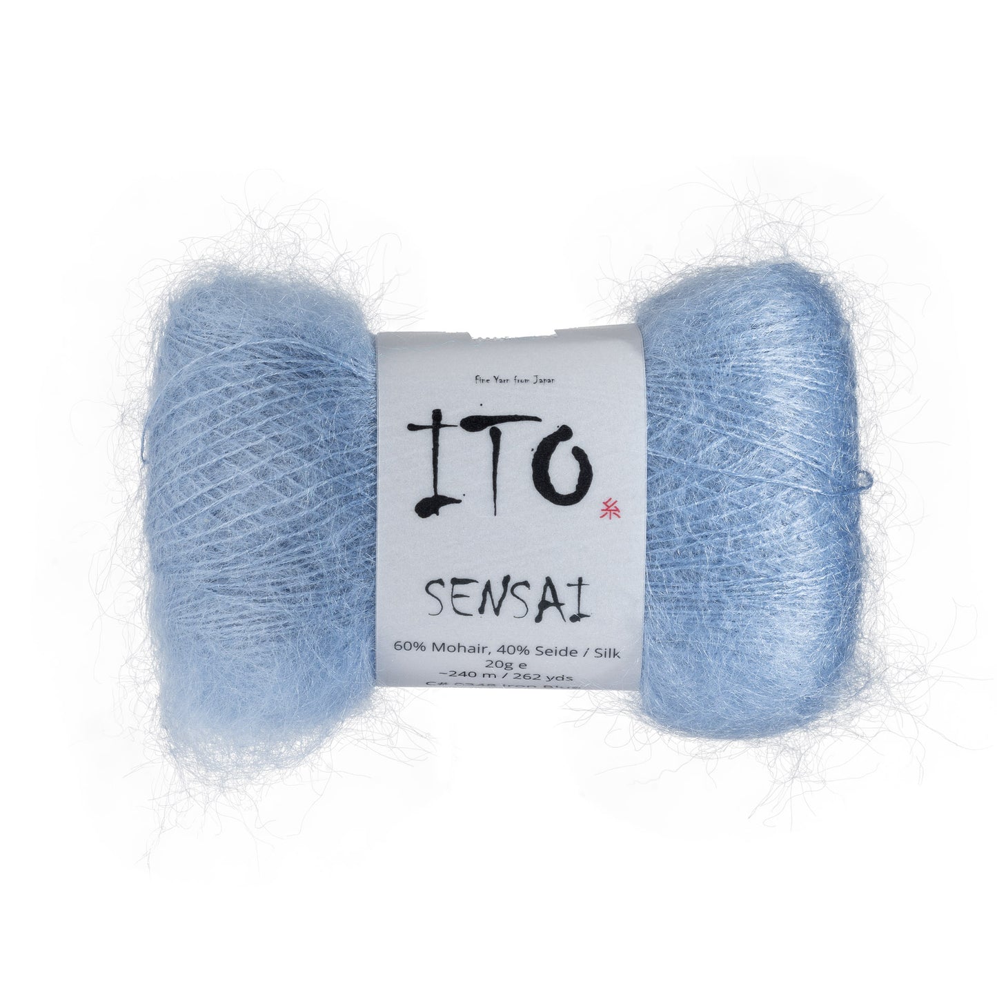 ITO Sensai delicate mohair yarn, 348, Iron Blue, comp: 60% Mohair, 40% Silk