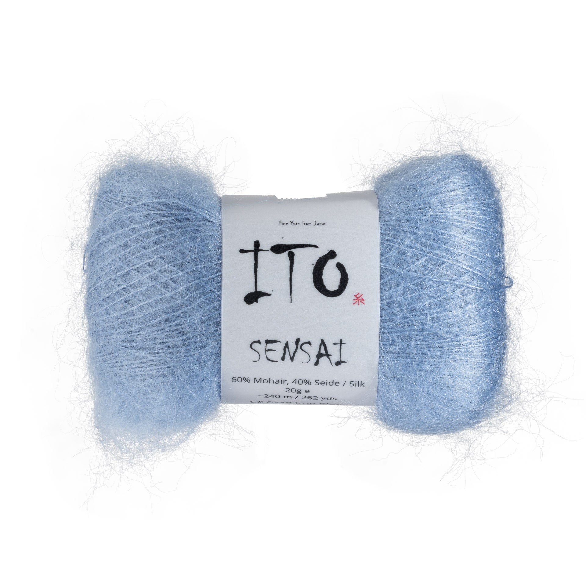 ITO Sensai delicate mohair yarn, 348, Iron Blue, comp: 60% Mohair, 40% Silk