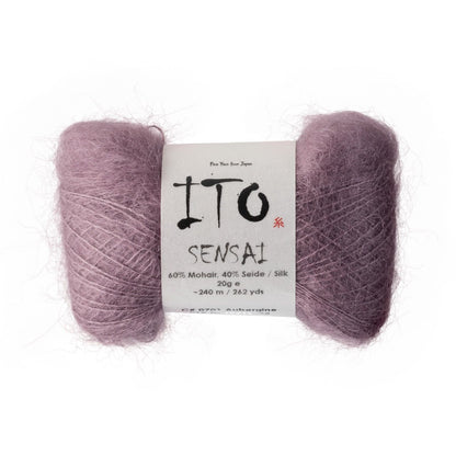 ITO Sensai delicate mohair yarn, 701, Aubergine, comp: 60% Mohair, 40% Silk
