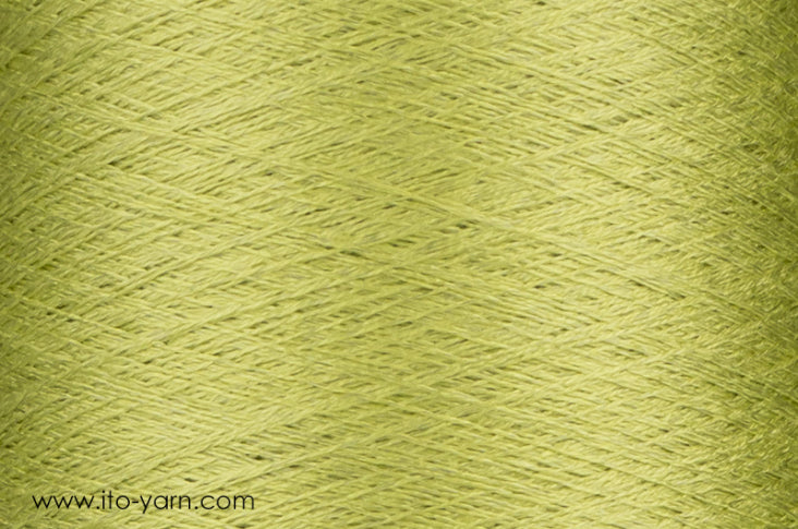 ITO Tetsu twisted "memory" yarn, 193, Lime, comp: 61% Silk, 39% stainless steel